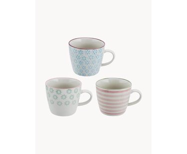 Handbeschilderde mokken Patrizia, set van 3