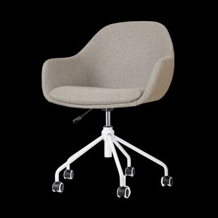 Nout-Mae bureaustoel warm grijs - wit onderstel