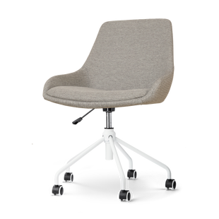 Nout-Isa bureaustoel warm grijs - wit onderstel Nout-Isa bureaustoel warm grijs - wit onderstel