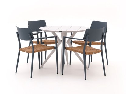 Bellagio Cino/Sora ø 90cm dining tuinset 5-delig stapelbaar - Laagste prijsgarantie!