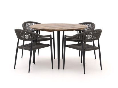 Manifesto Belpasso/Falcade ø 115cm dining tuinset 5-delig stapelbaar - Laagste prijsgarantie!