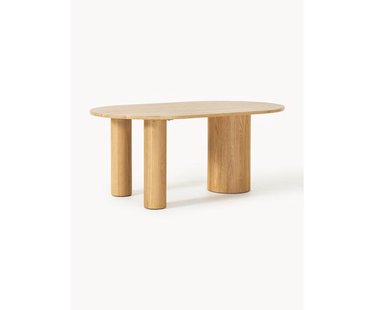 Ovale eettafel Dunia van eikenhout, in verschillende formaten