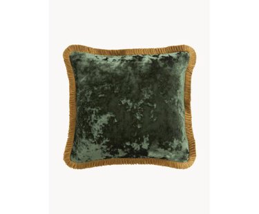 Fluwelen kussenhoes Cyrus met franjes