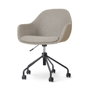 Nout-Mae bureaustoel warm grijs - zwart onderstel