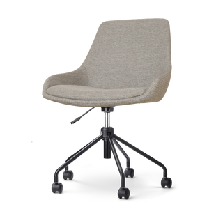 Nout-Isa bureaustoel warm grijs - zwart onderstel