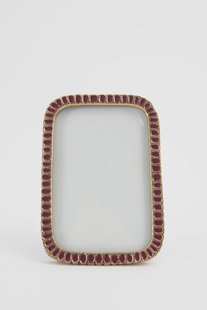 Bordeauxrode scalloped enamel fotolijst