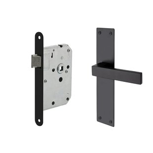 Mooi Deurbeslag Deurbeslag set Nova op schild met loopslot