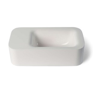 Fontein Luca Sanitair Lea 42x22x12 cm Mineral Stone Zonder Kraangat Glans Wit