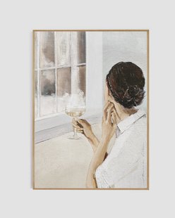 My Deer Art Shop - art print - Woman in window - zonder lijst - 14.8 x 21 cm