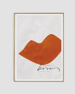 My Deer Art Shop - art print Bisous - zonder lijst - oranje - 14.8 x 21 cm