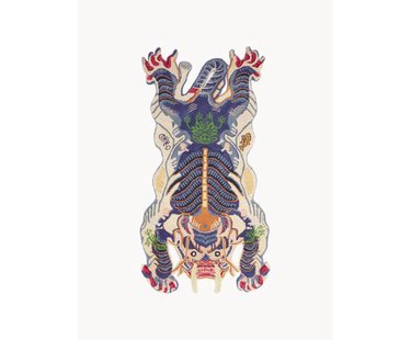 Handgetuft wollen vloerkleed Dragon