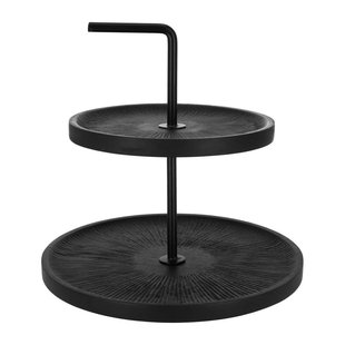 Jens Living - Etagère 2-laags - mangohout - zwart