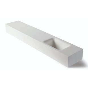 Fontein Luca Sanitair Lea 120x22x12 cm Solid Surface Rechts Zonder Kraangat Mat Wit