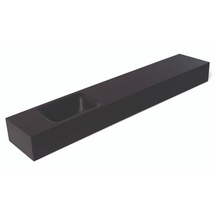Fontein Luca Sanitair Lea 120x22x12 cm Solid Surface Links Zonder Kraangat Mat Antraciet