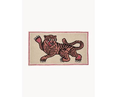 Handgetuft wollen vloerkleed roze Tiger