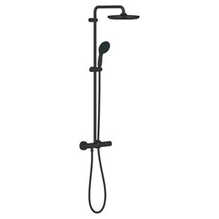 GROHE Vitalio Start 250 Regendoucheset - hoofddouche 25cm - ronde handdouche - 2 straalsoorten - met douchethermostaat - mat zwart 266772431