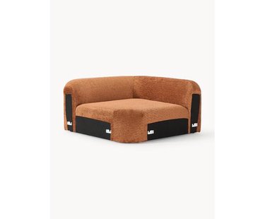 Afgeronde hoekmodule Wolke van teddy-boucl&eacute;