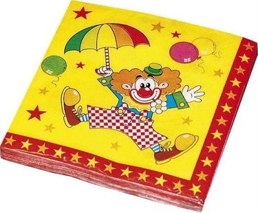 Servetten 33*33Cm Clown