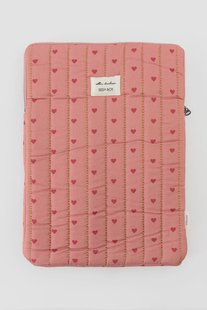 Roze laptophoes met hartjesprint
