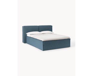 Boucl&eacute; boxspring bed Lennon