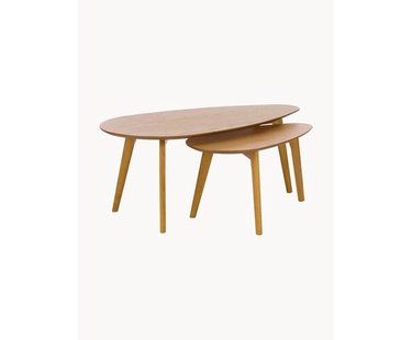 Houten salontafels Bloom, set van 2