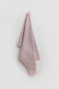 Paarse katoenen theedoek met hartjesprint