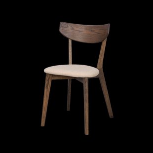 Ami eikenhouten eetkamerstoel donker eiken - met beige zitkussen