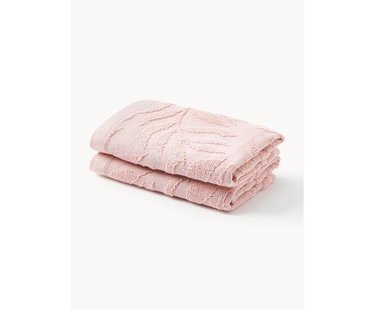 Handdoek Leaf met hoog-laag patroon, in verschillende formaten