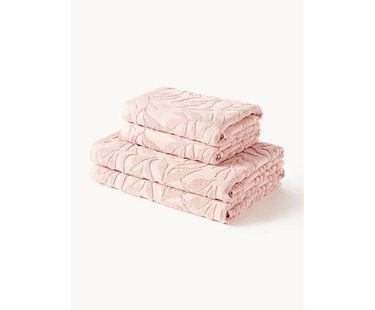 Handdoek Leaf met hoog-laag patroon, in verschillende formaten