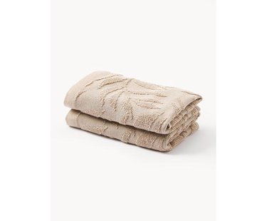 Handdoek Leaf met hoog-laag patroon, in verschillende formaten
