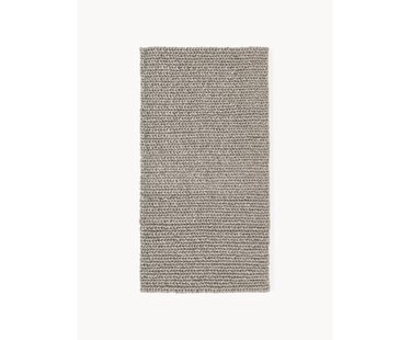 Wollen vloerkleed Bruna met gevlochten structuur