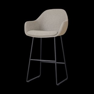 Nino-Mae barkruk warm grijs - zwart onderstel - 75 cm