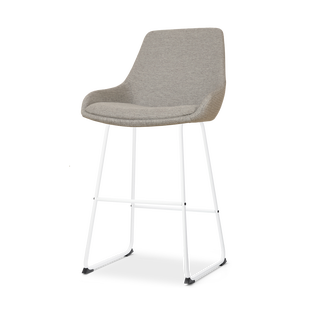 Nino-Isa barkruk warm grijs - wit onderstel - 65 cm