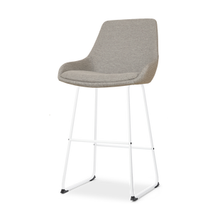 Nino-Isa barkruk warm grijs - wit onderstel - 75 cm