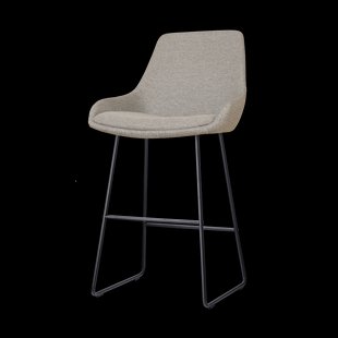 Nino-Isa barkruk warm grijs - zwart onderstel - 75 cm