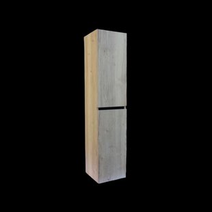 Kolomkast Sanilux Trendline Met Greeplijst Mat Zwart 160x35x35 Cm Naturel Oak