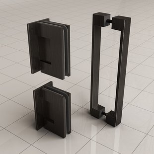 Scharnierset En Greep tbv Profielloze Nisdeur Wiesbaden Less Gunmetal