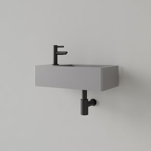 Fontein Gliss Design Freya Solid Marble 40x22x10 cm Met Kraangat Links Mat Lei OP=OP