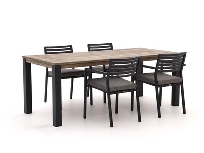 Bellagio Rumo/ROUGH-S 160cm dining tuinset 5-delig stapelbaar - Laagste prijsgarantie!