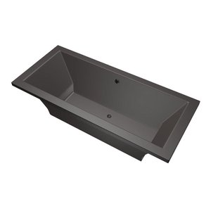 Xenz Society Duobad - 170x75x53 - afvoer Midden - acryl - antraciet 6870-05