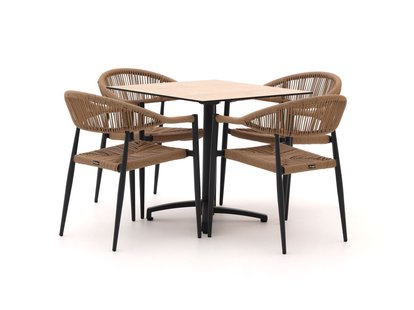 Manifesto Belpasso/Canzo 80cm dining tuinset 5-delig stapelbaar inklapbaar - Laagste prijsgarantie!