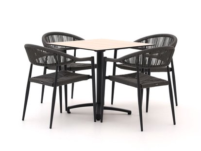 Manifesto Belpasso/Canzo 80cm dining tuinset 5-delig stapelbaar inklapbaar - Laagste prijsgarantie!