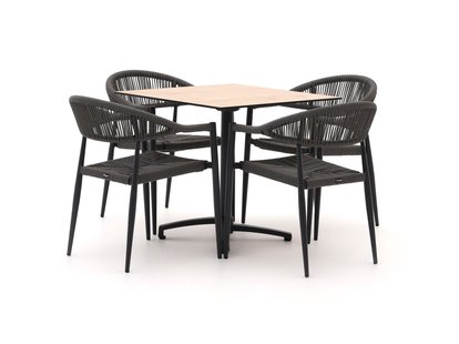 Manifesto Belpasso/Canzo 80cm dining tuinset 5-delig stapelbaar inklapbaar - Laagste prijsgarantie!