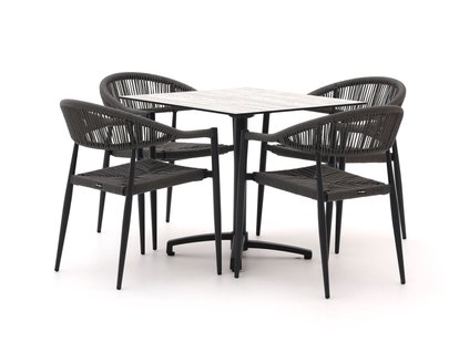 Manifesto Belpasso/Canzo 80cm dining tuinset 5-delig stapelbaar inklapbaar - Laagste prijsgarantie!