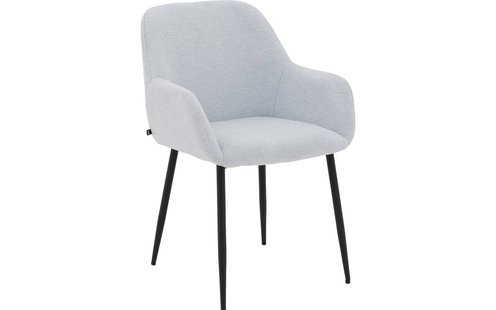 Goossens Basic Anne blauw stof met armleuning, Goossens Basic Anne blauw stof met armleuning,