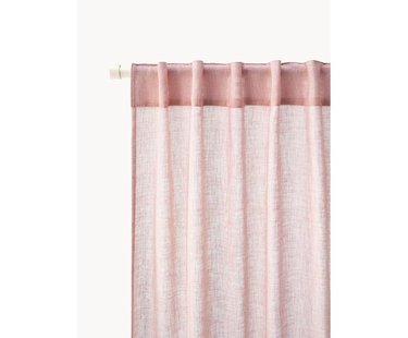 Semi-transparant gordijnen Ibiza met lusophanging, 2 stuks