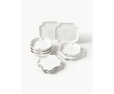 Porseleinen serviesset Nera, 4 personen (12-delig)