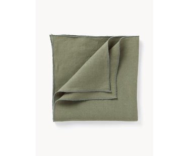 Linnen servetten Kennedy met bies, 4 stuks