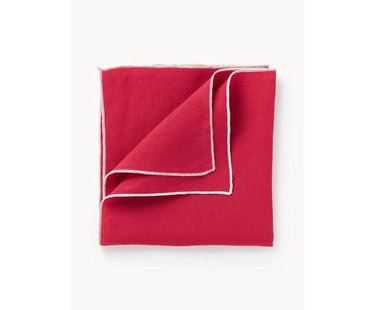 Linnen servetten Kennedy met bies, 4 stuks