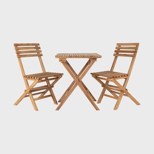 Lenneke houten tuin bistroset naturel